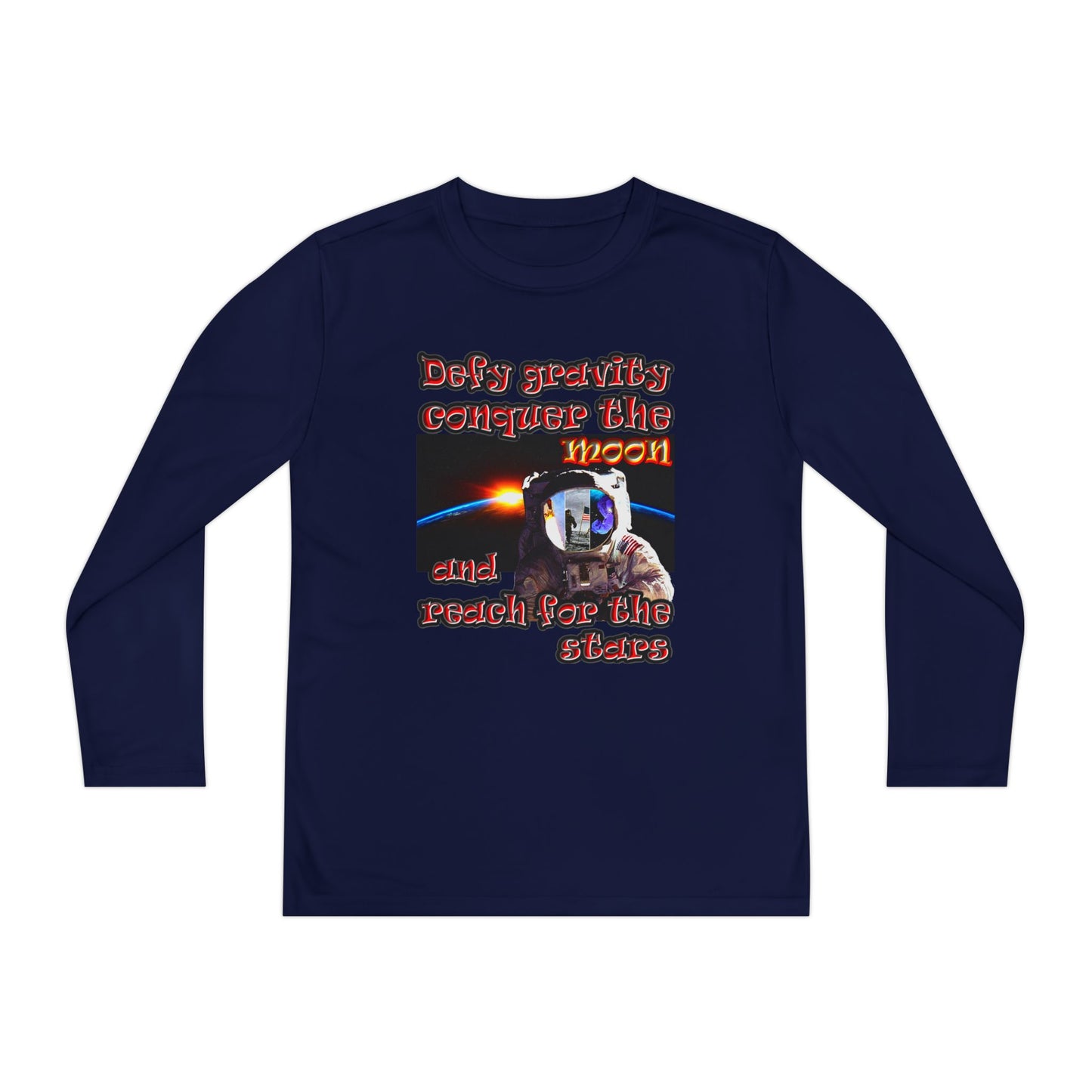 defy conquer reach - Youth Long Sleeve Competitor Tee