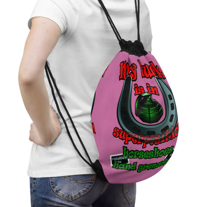 my luck - Drawstring Bag (light pink)