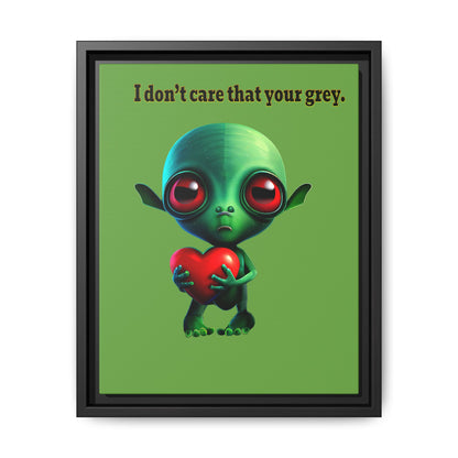 I don't care that your grey - framed canvas art (green)