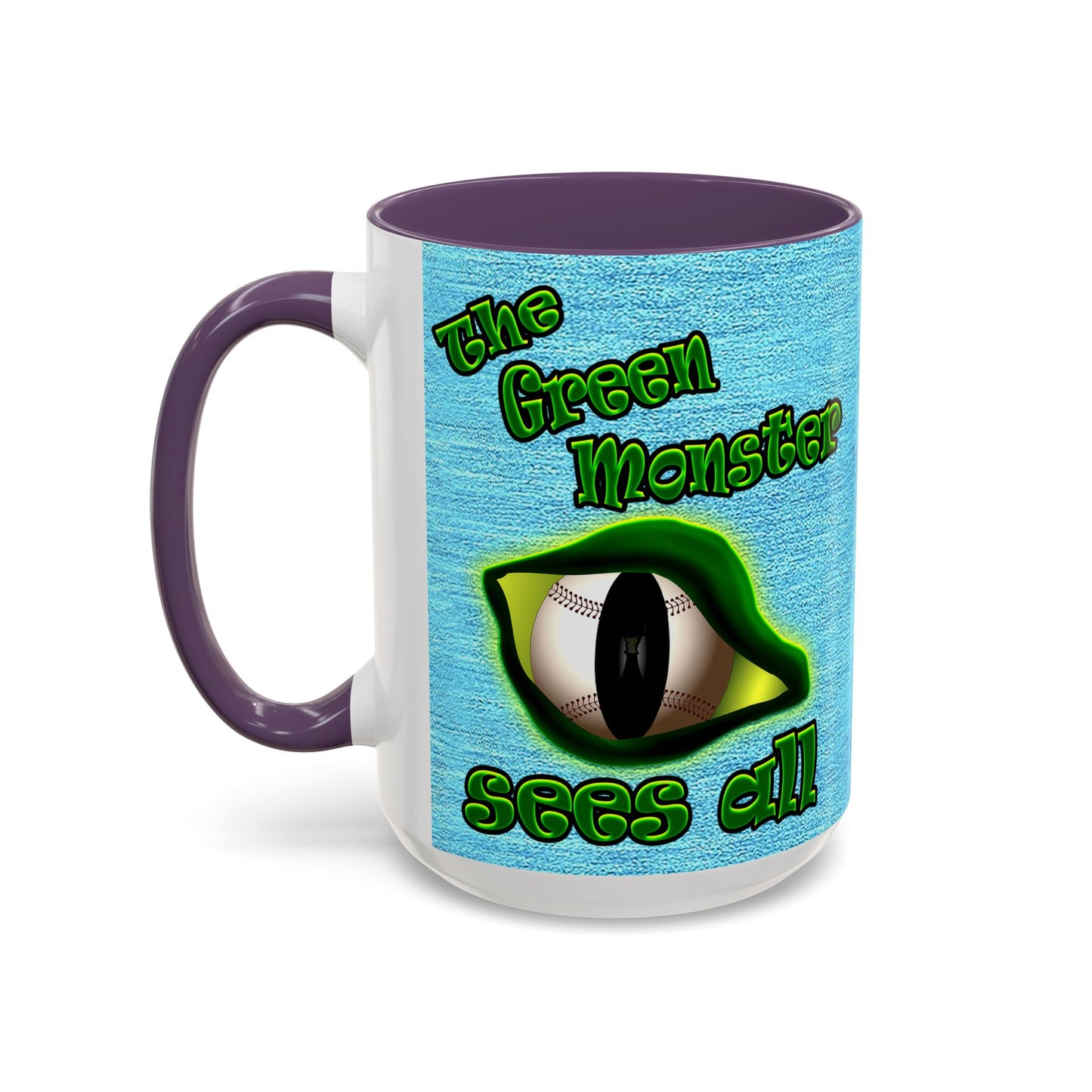 green monster - Accent Mug (faded blue)