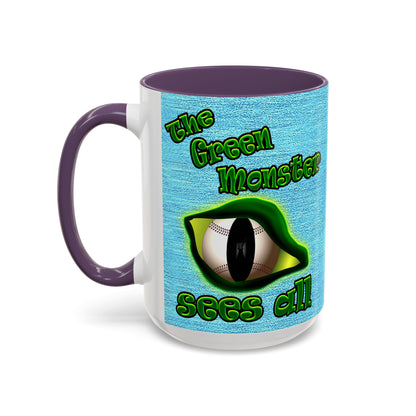 green monster - Accent Mug (faded blue)