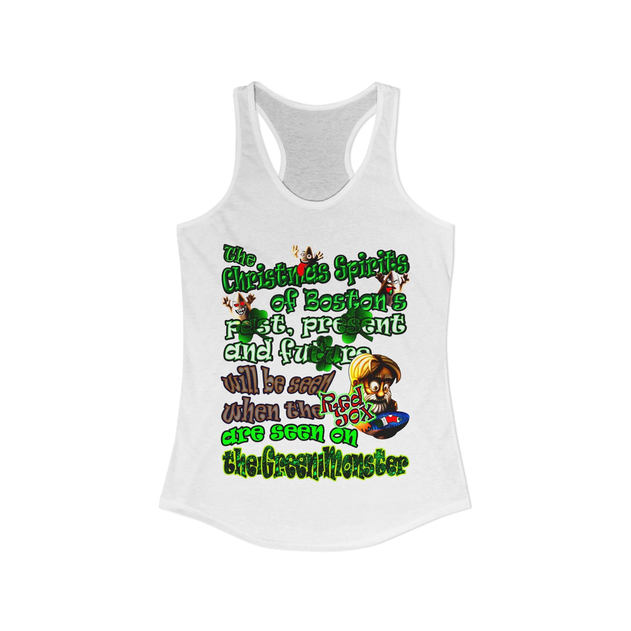 christmas spirits of boston - Women's Ideal Racerback Tank