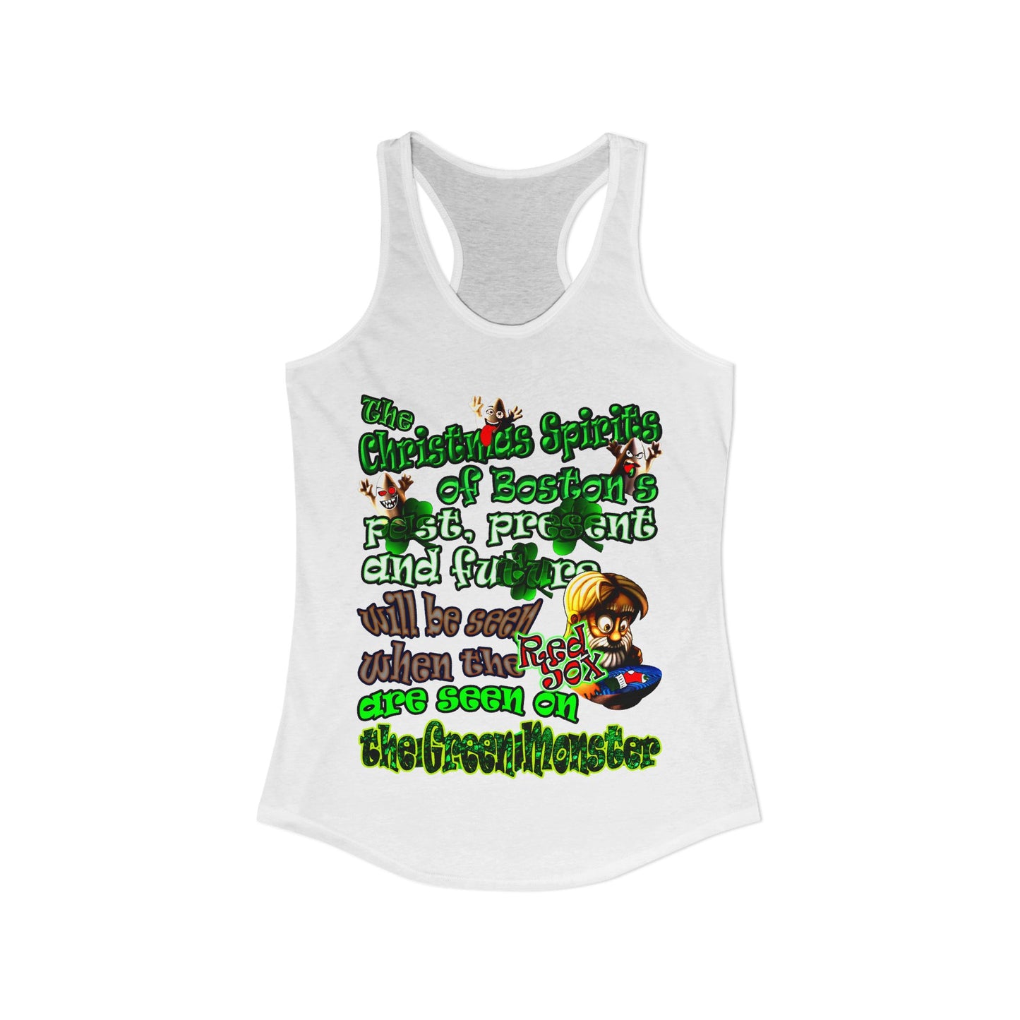 christmas spirits of boston - Women's Ideal Racerback Tank