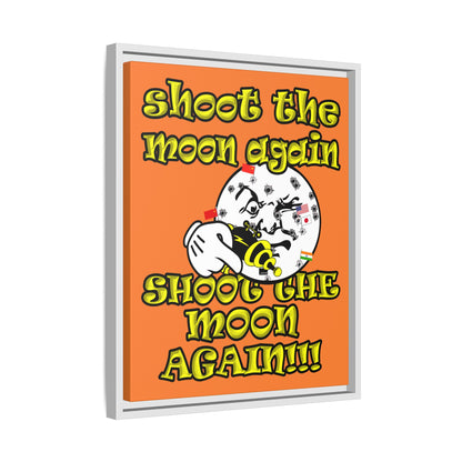shoot the moon again - framed canvas art (crusta)