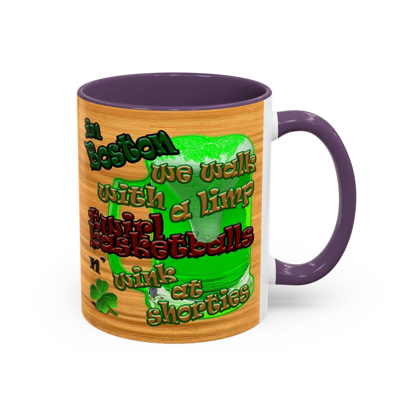 celtics logo - Accent Mug (butterscotch wood finish)