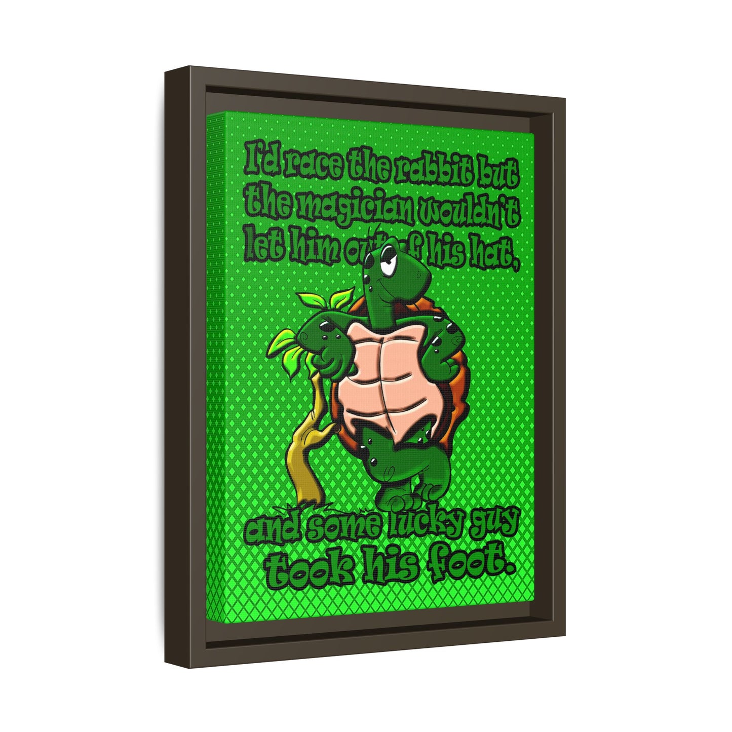 turtle race - framed canvas art (logo green)