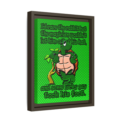 turtle race - framed canvas art (logo green)
