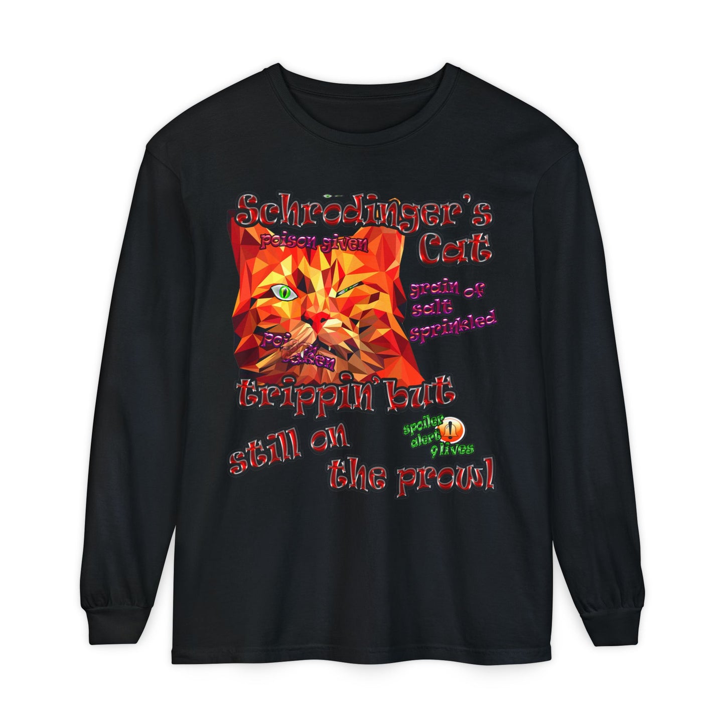 schrodinger's cat - Unisex Garment-dyed Long Sleeve T-Shirt