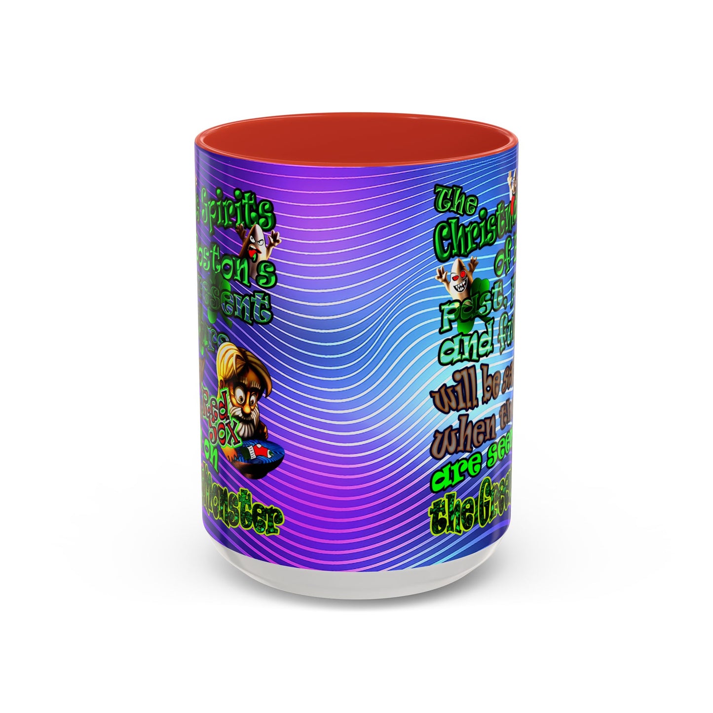 christmas spirits of boston - Accent Mug (purple wave)