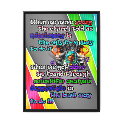 doggystyle - framed canvas art (rainbow split)