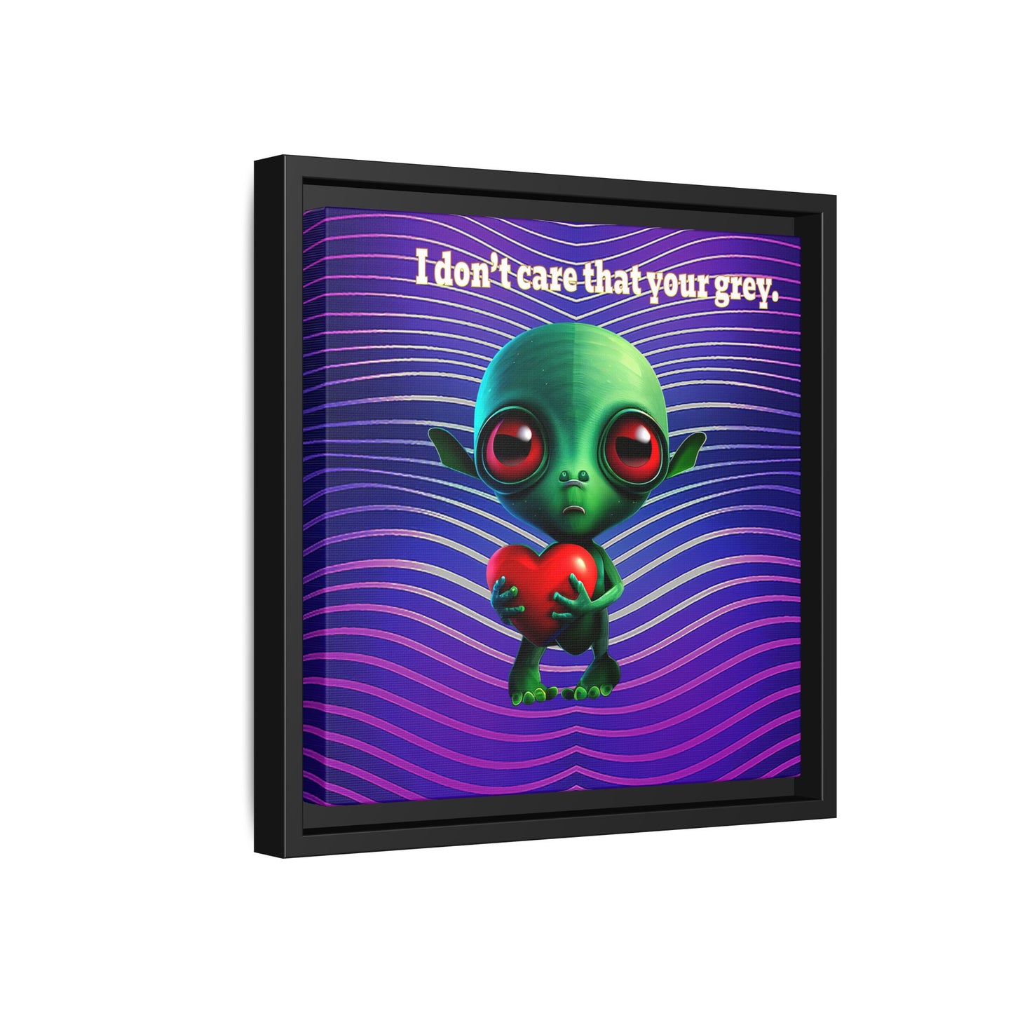 I don't care that your grey - framed canvas art (purple wave)