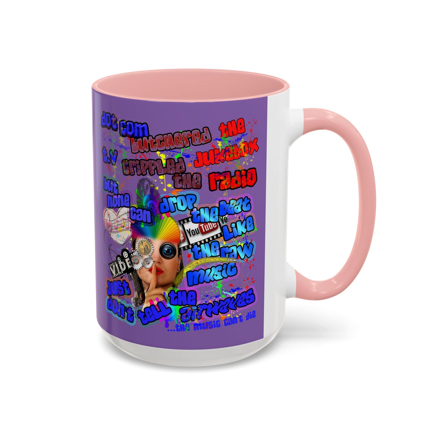 drop the beat - Accent Mug (light purple)
