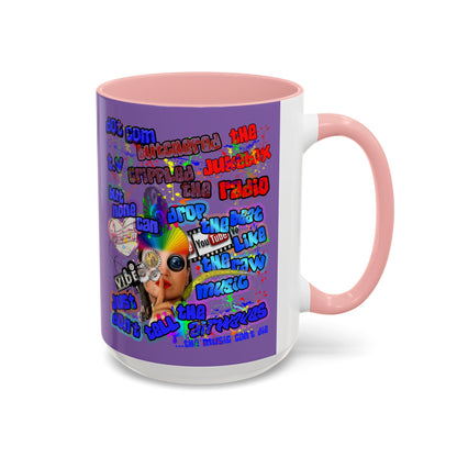 drop the beat - Accent Mug (light purple)