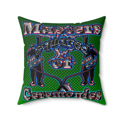 em cee squared - Spun Polyester Square Pillow - (logo green)