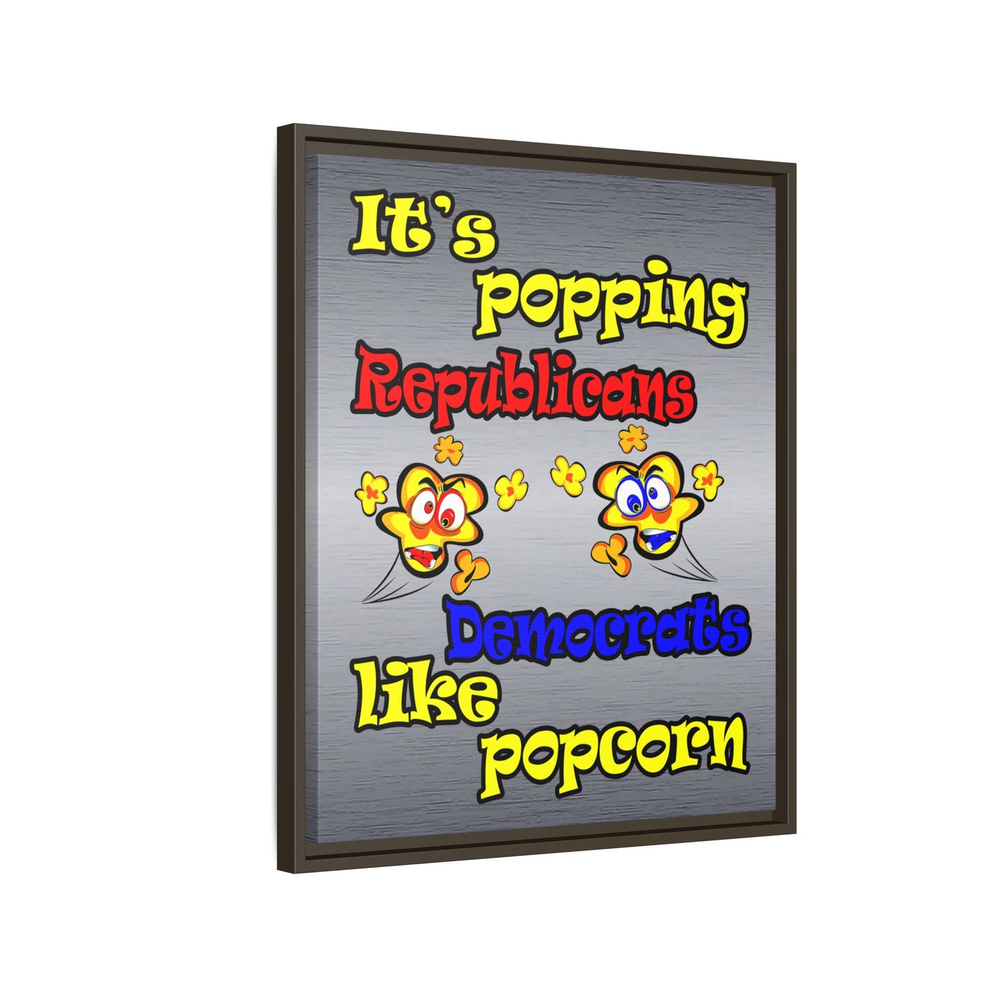 popping like popcorn - framed canvas art (brushed nickel)