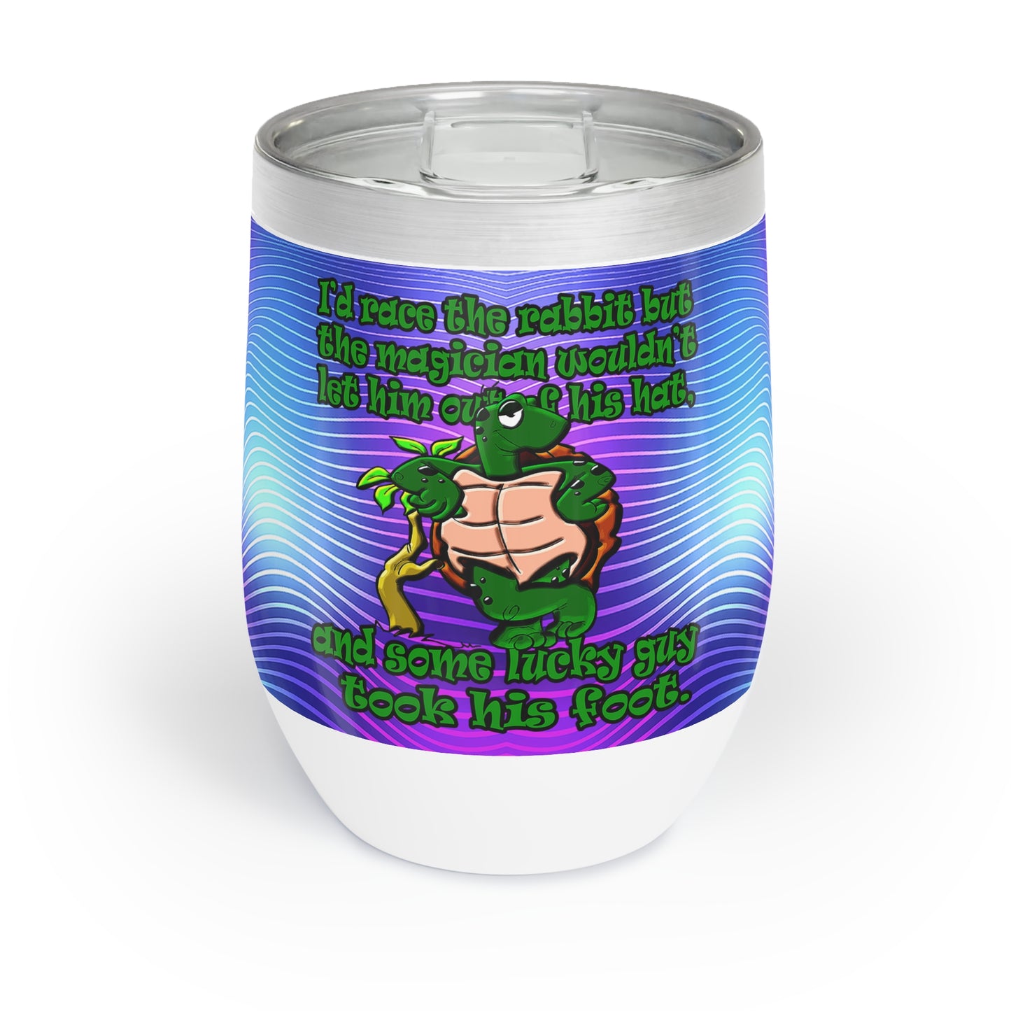 turtle race - Chill Wine Tumbler (purple wave)