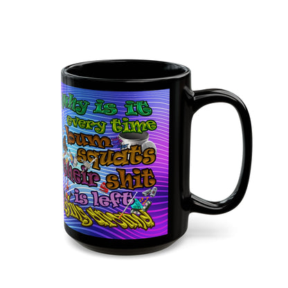 the bum's shit - Black Mug (purple wave)