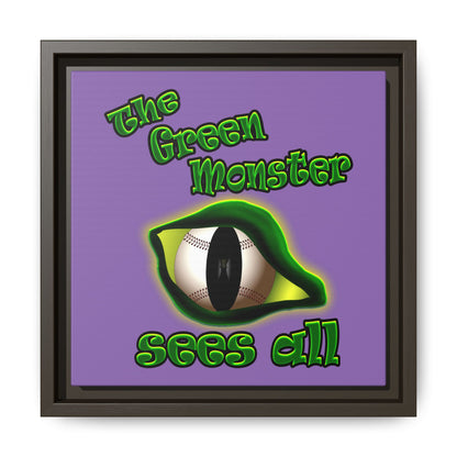 green monster - framed canvas art (light purple)
