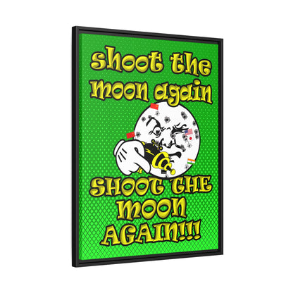 shoot the moon again - framed canvas art (logo green)