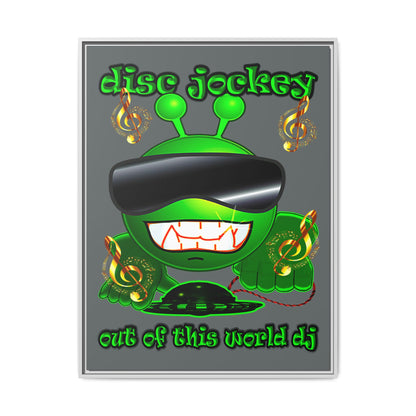 disc jockey - framed canvas art (dark grey)