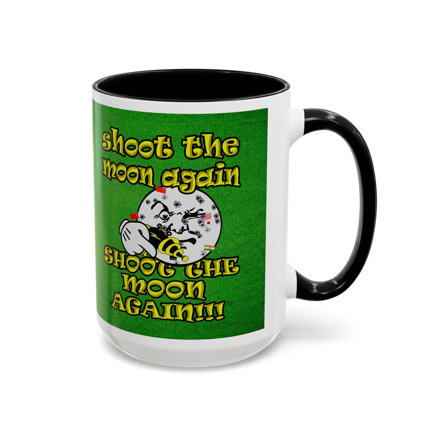 shoot the moon again - Accent Mug (green turf)