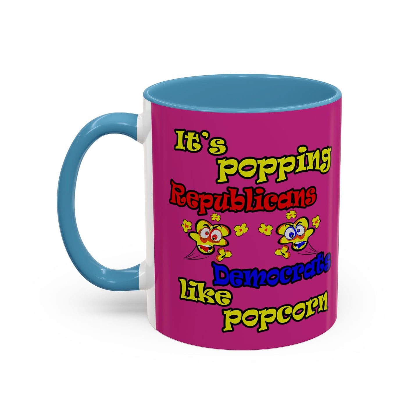popping like popcorn - Accent Mug (pink)