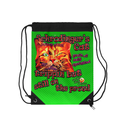 schrodinger's cat - Drawstring Bag (logo green)