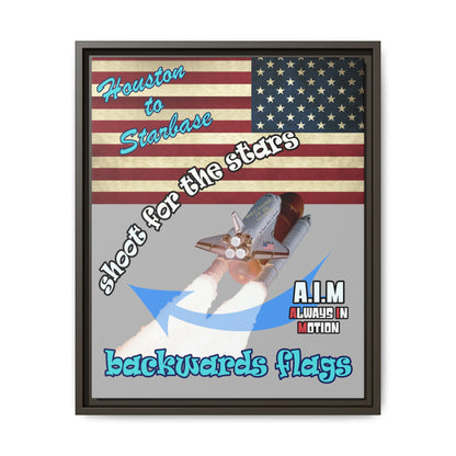 shoot for the stars - framed canvas art (light grey)