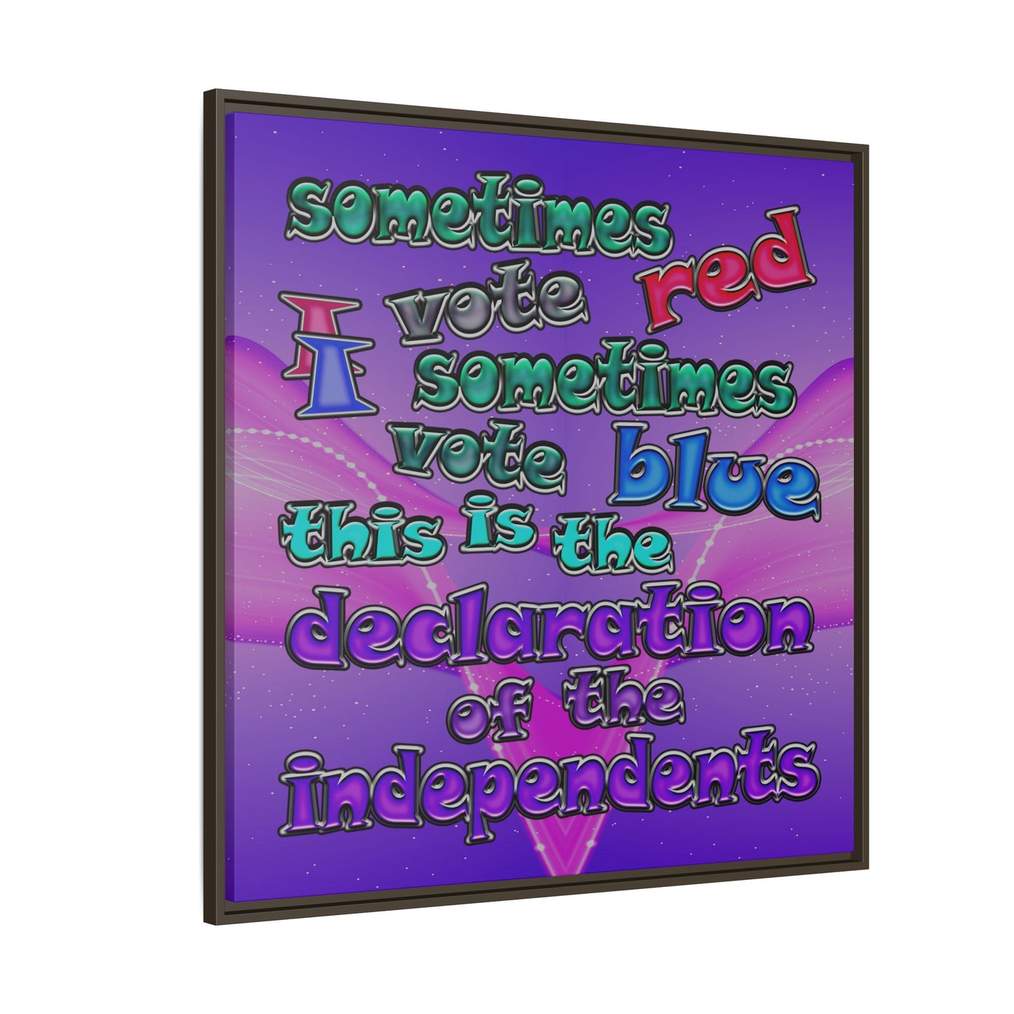 declaration of the independents - framed canvas art (purple-pink wave)