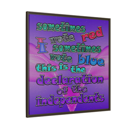 declaration of the independents - framed canvas art (purple-pink wave)
