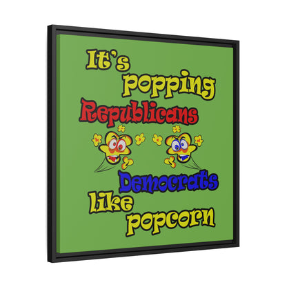 popping like popcorn - framed canvas art (green)