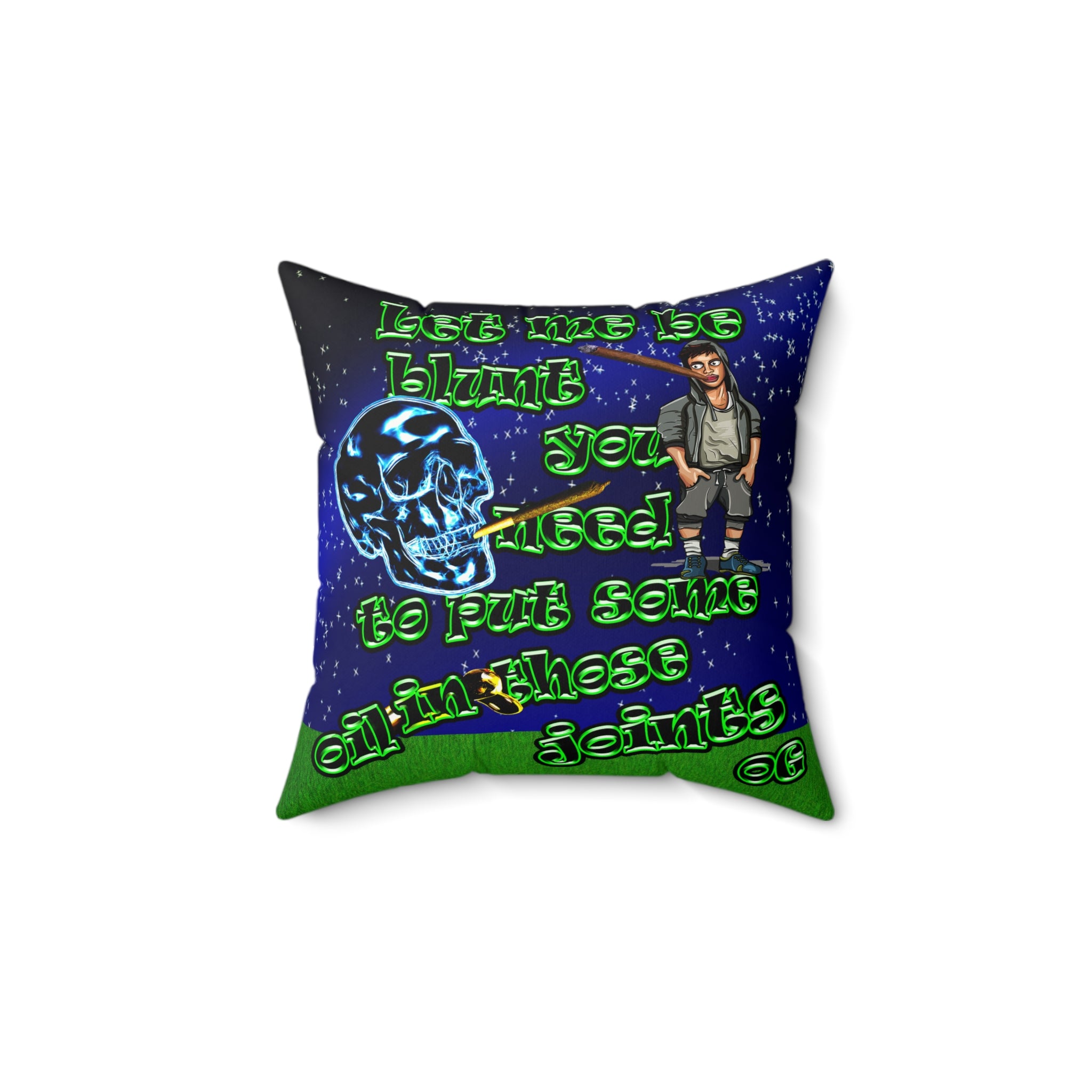 og - Faux Suede Square Pillow - ('snoops' background)