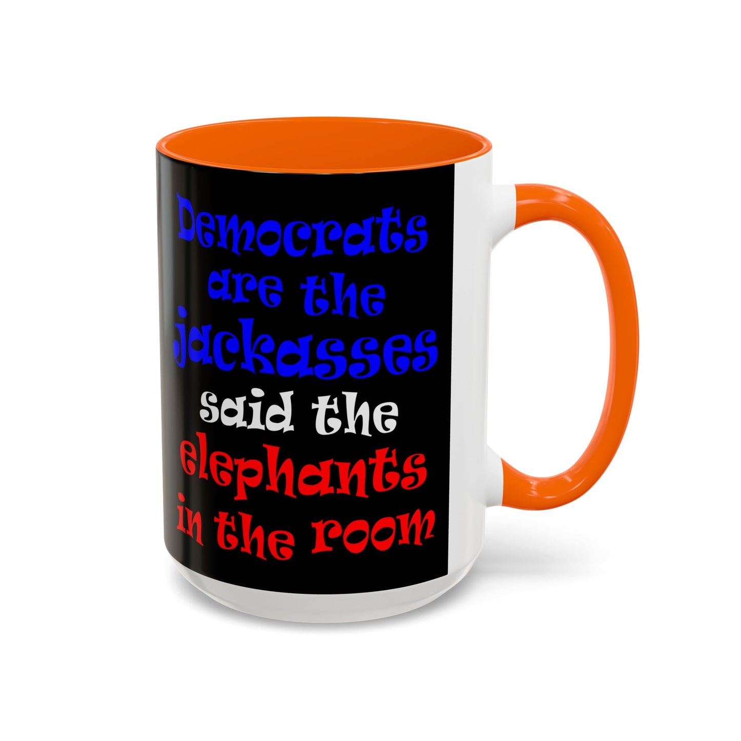 donkeys and elephants - Accent Mug (black)