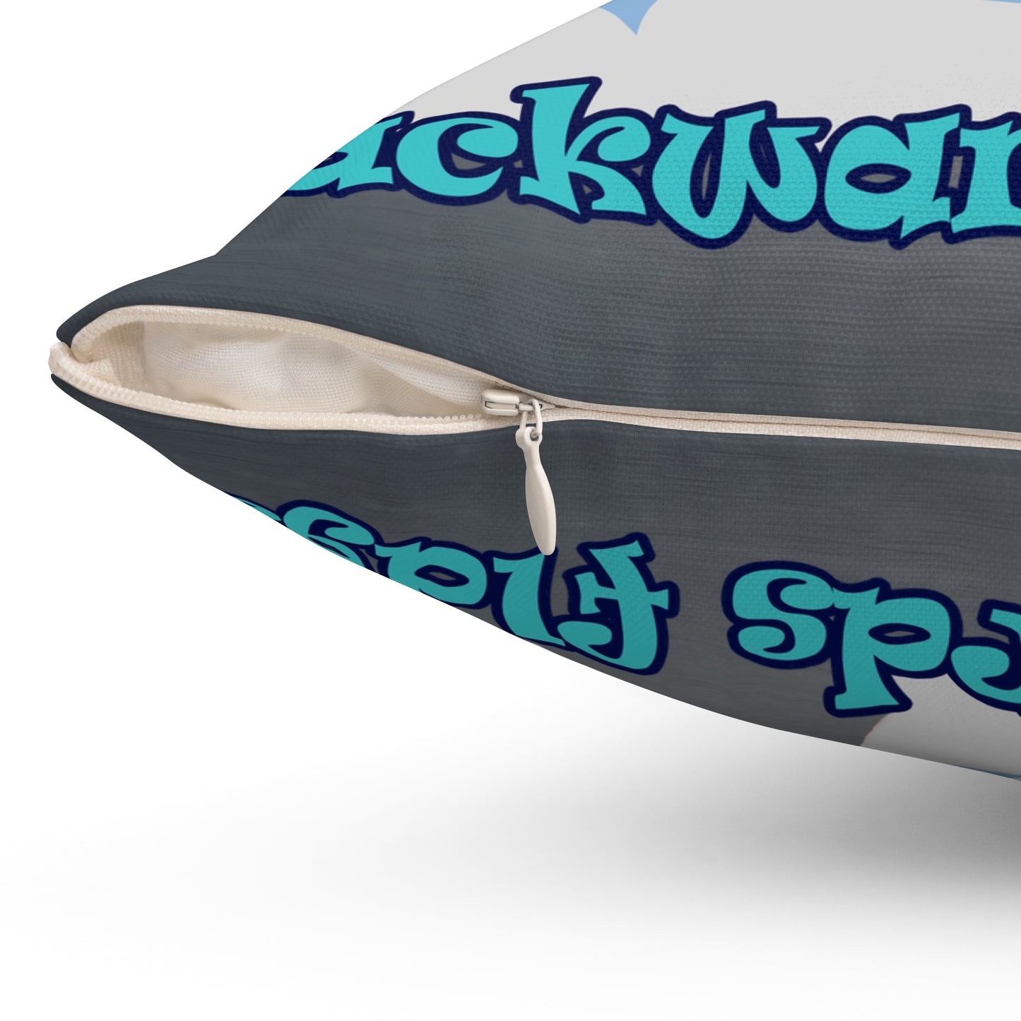 shoot for the stars - Spun Polyester Square Pillow - (grey-light grey)