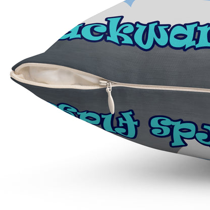 shoot for the stars - Spun Polyester Square Pillow - (grey-light grey)