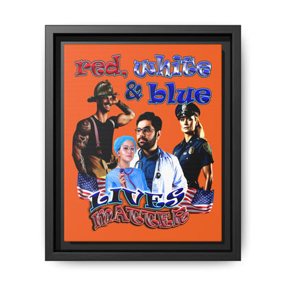rw&b lives matter - framed canvas art (orange)
