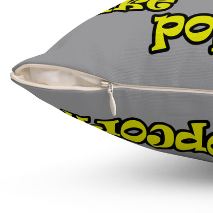 popping like popcorn - Spun Polyester Square Pillow - (grey)