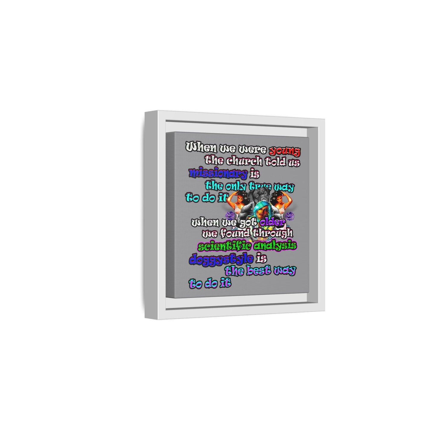 doggystyle - framed canvas art (grey)