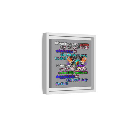 doggystyle - framed canvas art (grey)