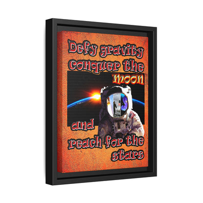 defy conquer reach - framed canvas art (burnt orange)