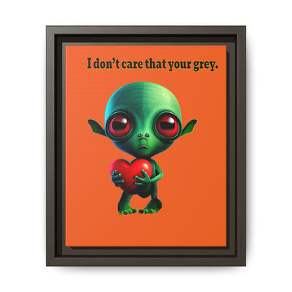 I don't care that your grey - framed canvas art (orange)