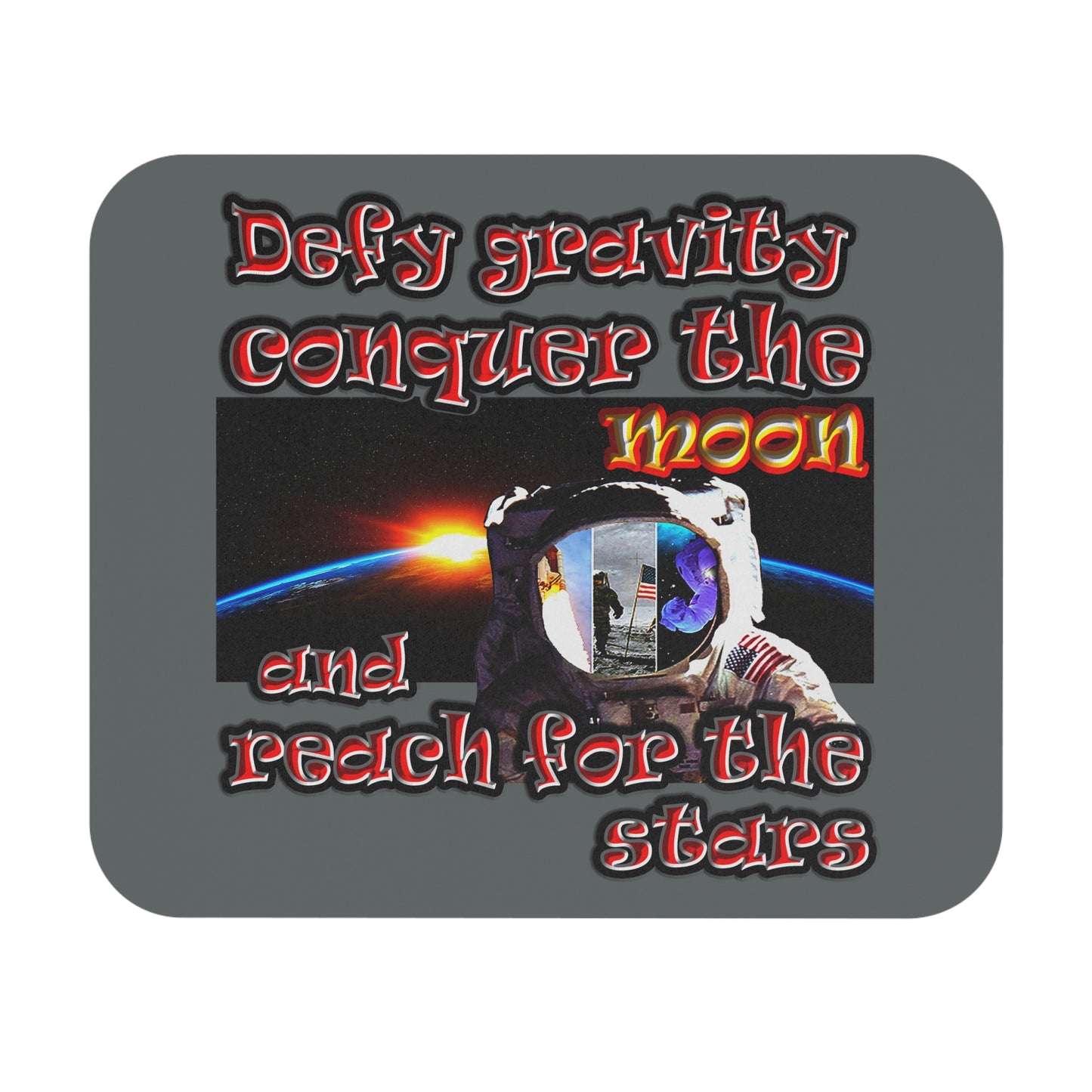 defy conquer reach - Mouse Pad (Rectangle) (dark grey)