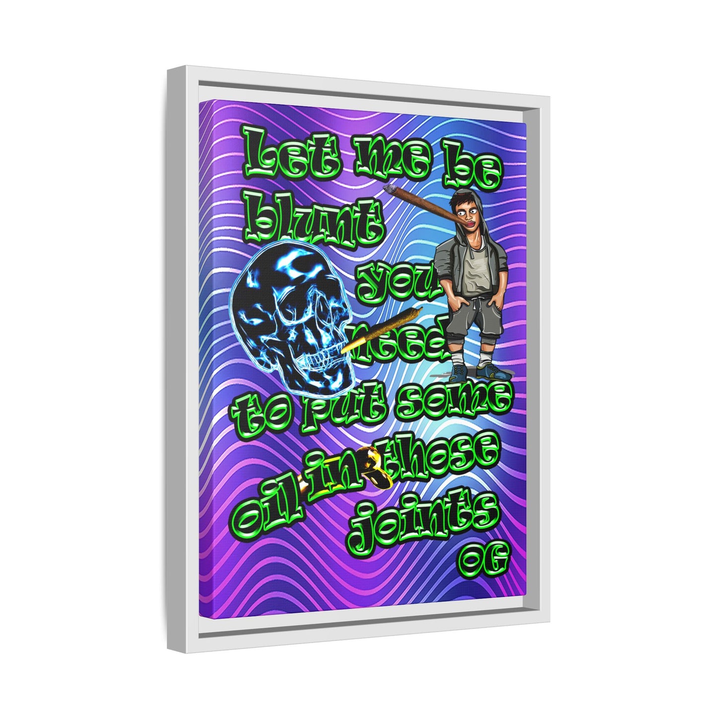 og - framed canvas art (purple wave)