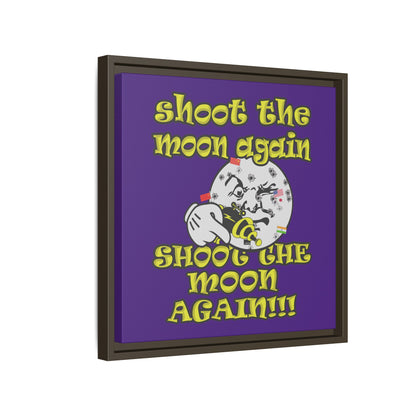 shoot the moon again - framed canvas art (purple)