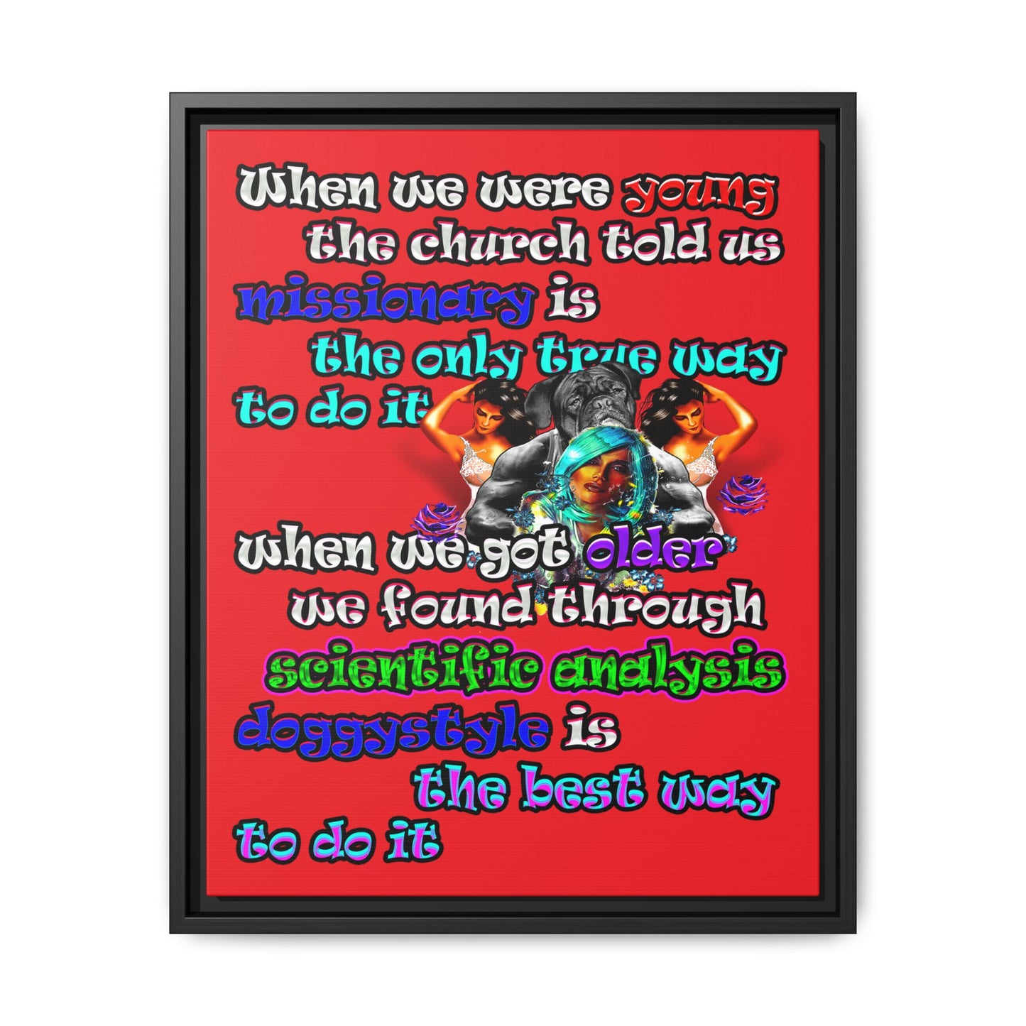 doggystyle - framed canvas art (red)