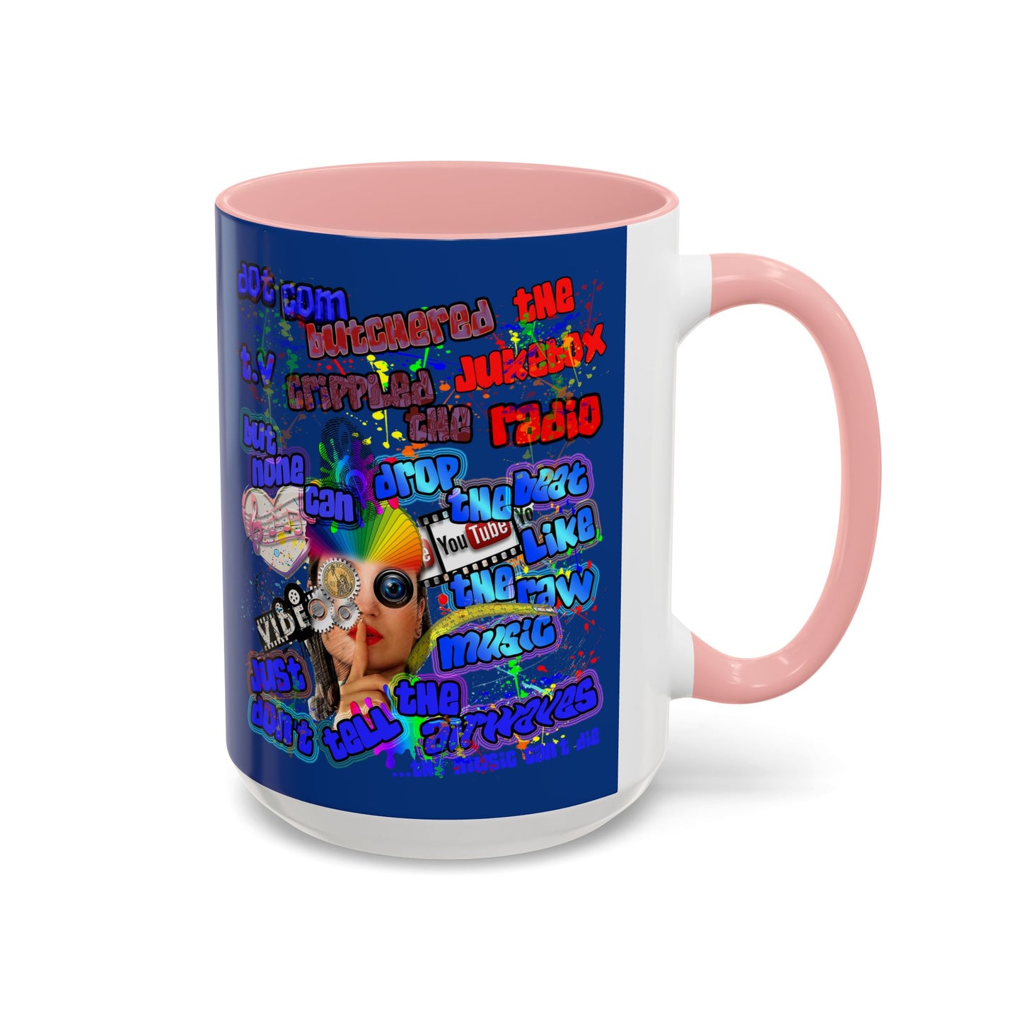 drop the beat - Accent Mug (dark blue)