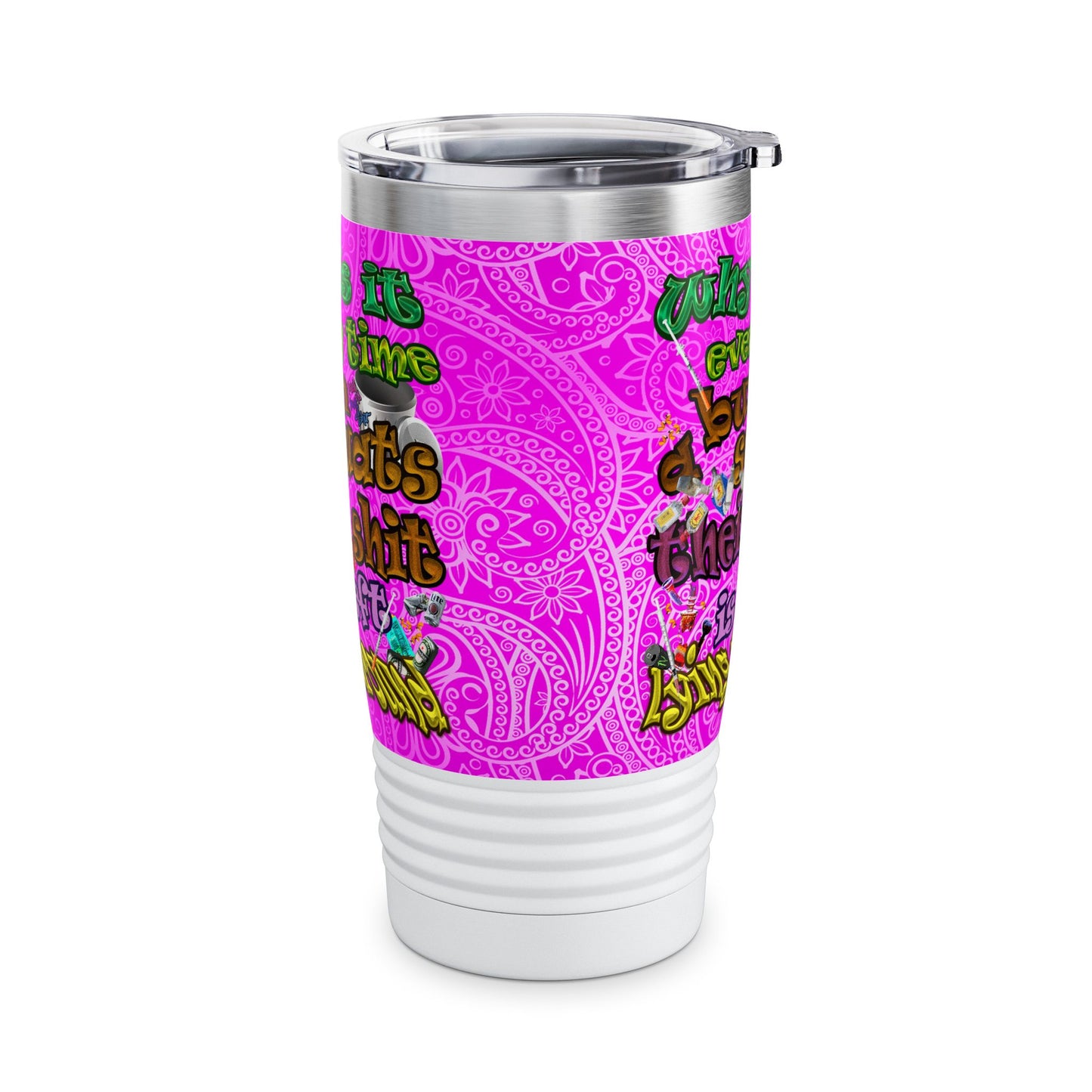 the bum's shit - Ringneck Tumbler, 20oz (pink swirl)