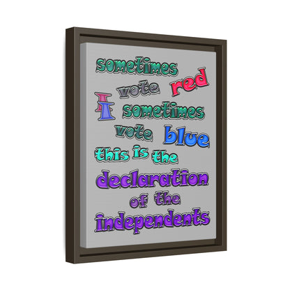 declaration of the independents - framed canvas art (light grey)