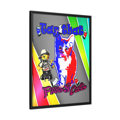 tag that - framed canvas art (rainbow split)
