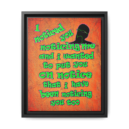 noticed you noticing - framed canvas art (burnt orange)